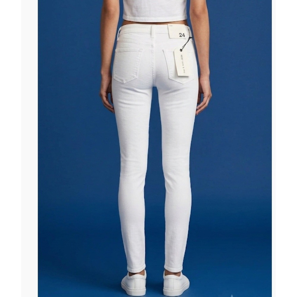 RAG & BONE White Blanc Studded Denim Skinny Jeans Womens Size 24 NWT